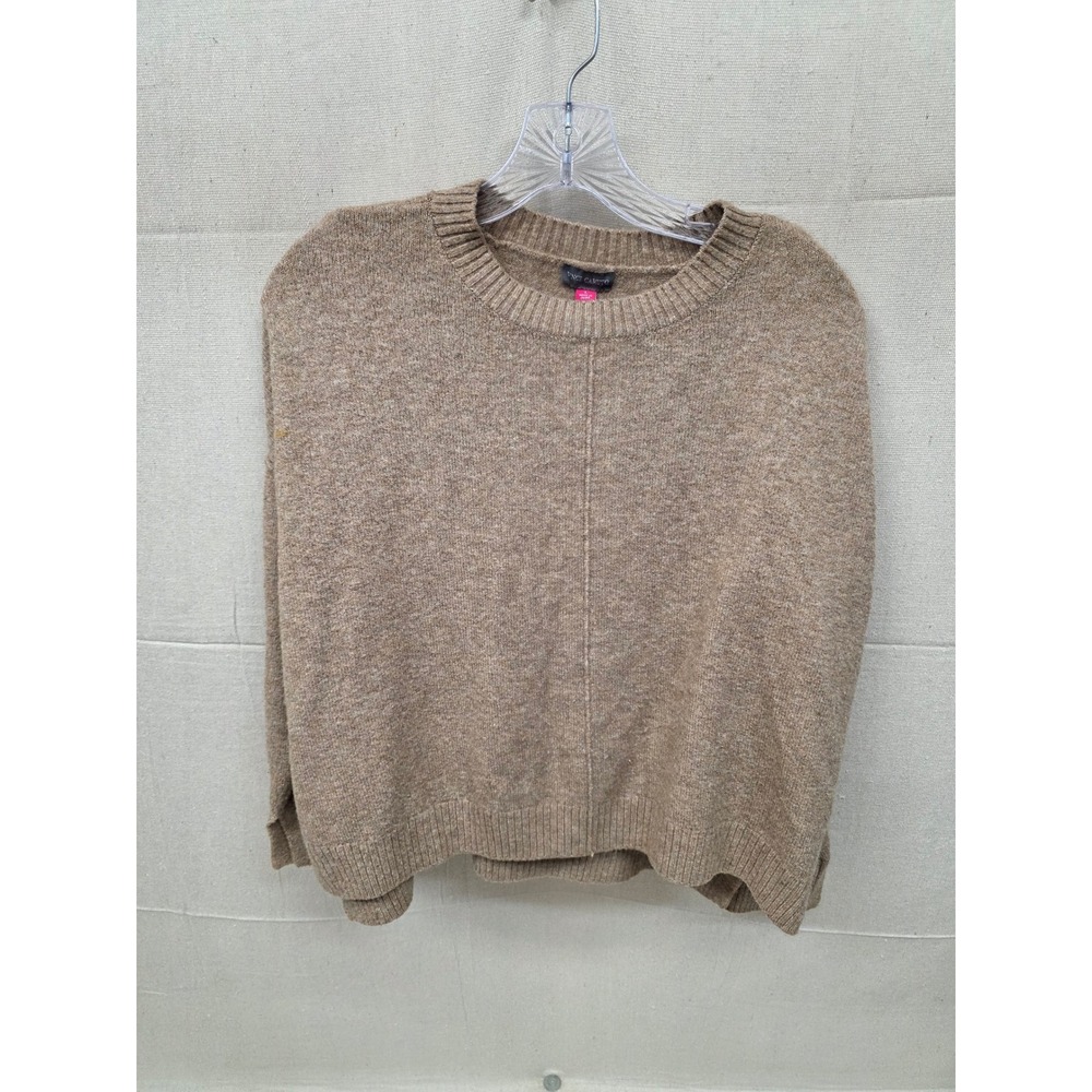 Vince Camuto Tan Heathered Crewneck Sweater Seam Front Detail Mens Large‎